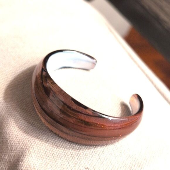 Unique Vintage Venetian Art Glass Cuff Bracelet - Picture 7 of 7